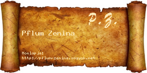 Pflum Zenina névjegykártya